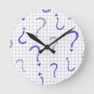 Horloge Ronde Blue question mark seamless pattern