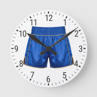Horloge Ronde Blue Satin Boxing Shorts Trunk Boxer Decor