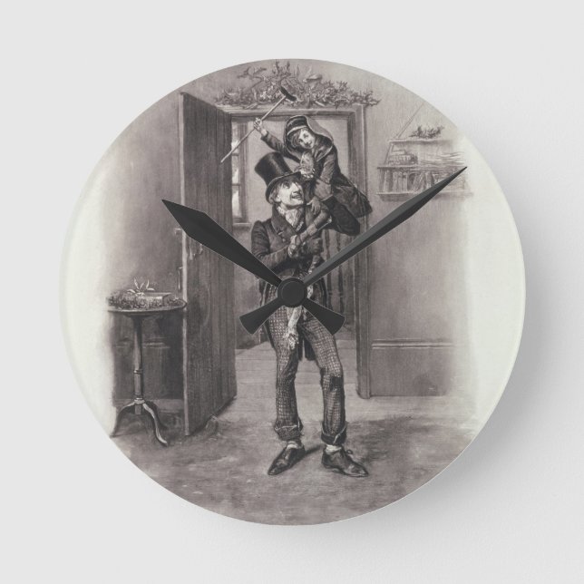 Horloge Ronde Bob Cratchit et Tiny Tim, de "Charles Dickens : (Recto)