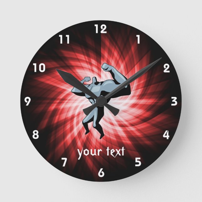 Horloge Ronde Bodybuilder ; rouge (Recto)