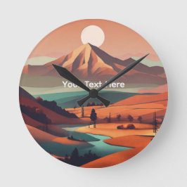 Horloge Ronde Boho landscape 
