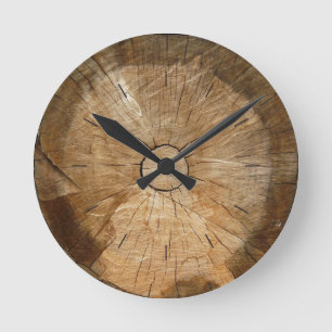 Horloge Ronde BOIS DE JOURNAL   arbre naturel tranché