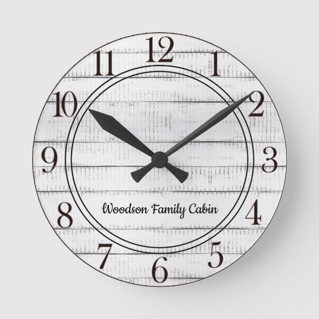 Horloge Ronde Bois rustique (Recto)