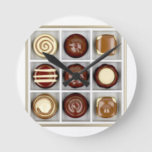 Horloge Ronde Boîte avec des bonbons au chocolat