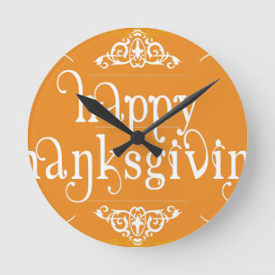 Horloge Ronde bon thanksgiving élégant