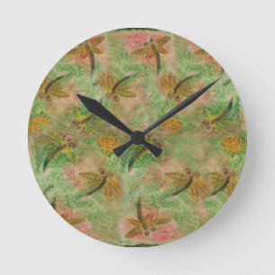 Horloge Ronde Bonbon en coton dragonfly