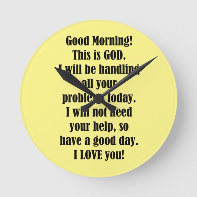 Horloge Ronde Bonjour de Dieu (Recto)