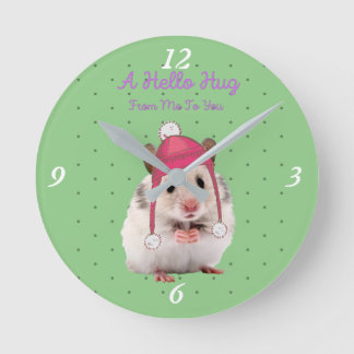 Horloge Ronde Bonjour Hug Hamster