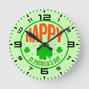 Horloge Ronde Bonne Saint Patrick's Day