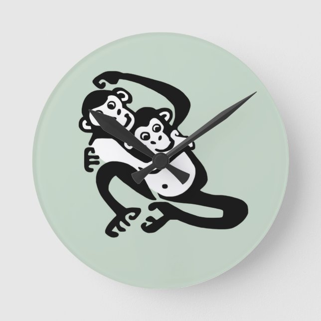 Horloge Ronde BONOBO - Chimpanzé - Conservation - Afrique (Recto)