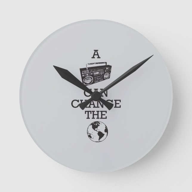Horloge Ronde Boombox peut changer le monde (Recto)