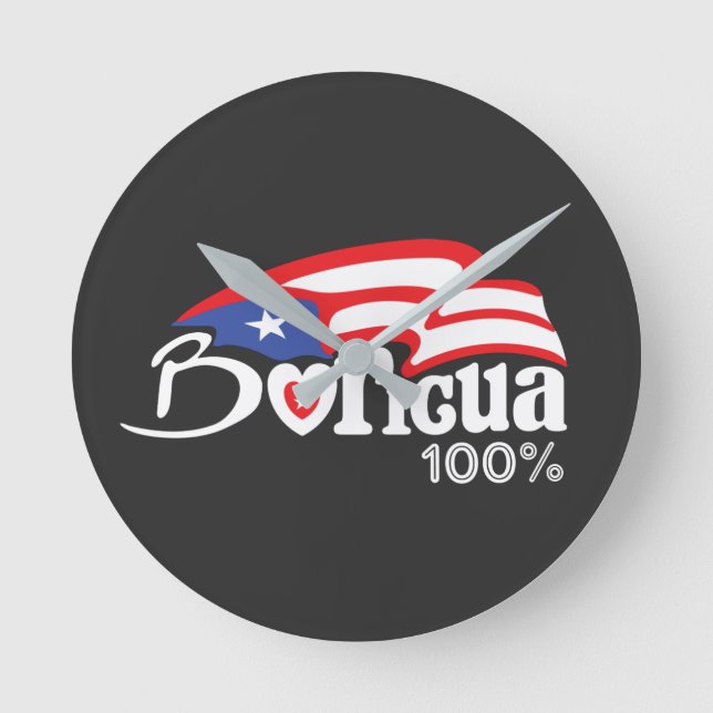 Horloge Ronde Boricua 100% Porto Rico Clock (Recto)