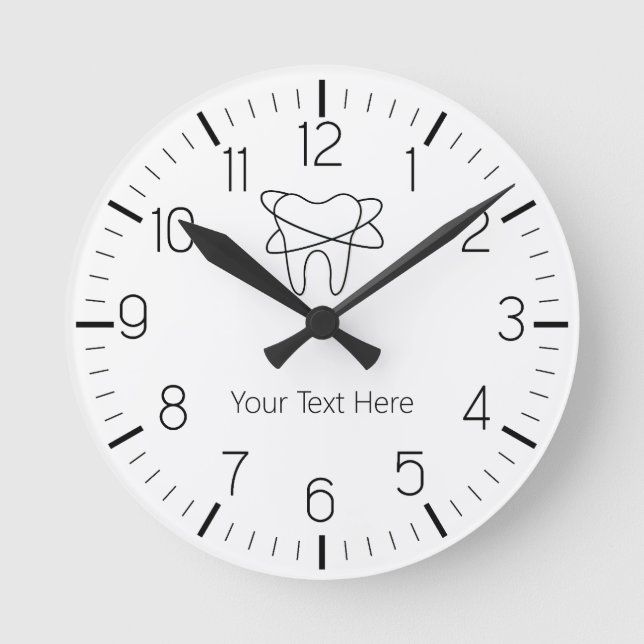 Horloge Ronde Bouche dentaire blanche pour dentiste sur mesure (Recto)