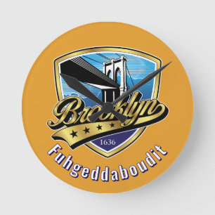 Horloge Ronde Bouclier de Brooklyn et motif Swoosh