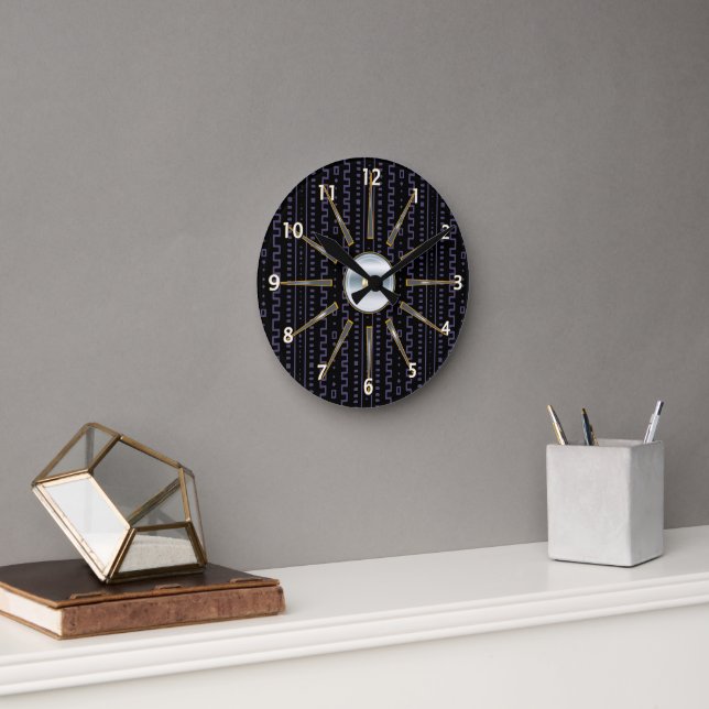 Horloge Ronde Boudcloth Afrocentrique Imprimer cadenas mural (Bureau)