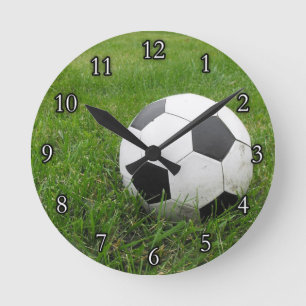 Horloge Ronde Boule de football en herbe