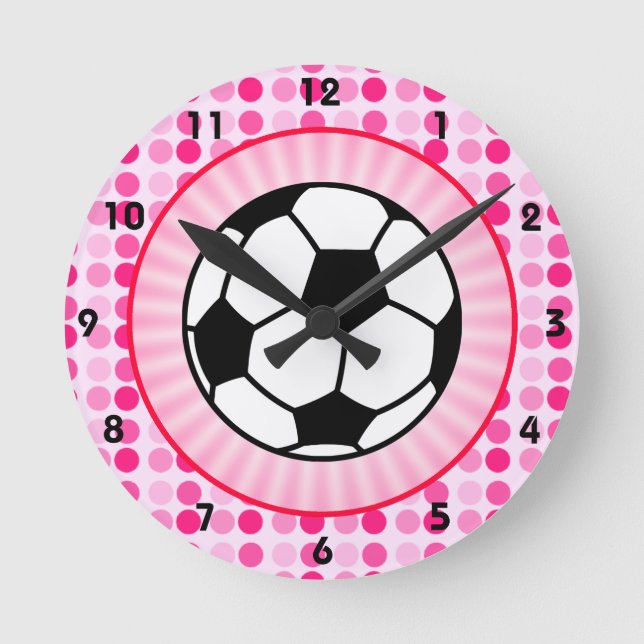 Horloge Ronde Boule de soccer mignonne (Recto)