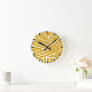 Horloge Ronde Boule ronde de Yarn à la moutarde épicée
