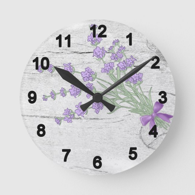 Horloge Ronde Bouquet de lavande (Recto)