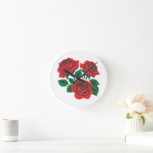 Horloge Ronde Bouquet de roses