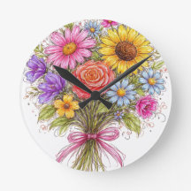 Bouquet floral - Art style gribouillé