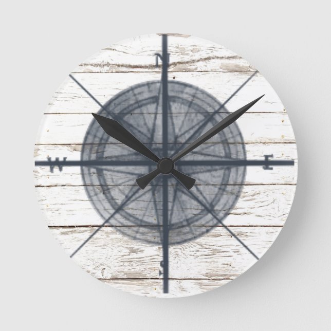 Horloge Ronde boussole orientée nautique (Recto)