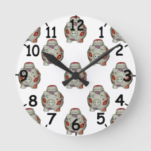 Horloge Ronde Bouton à lèvres adorable