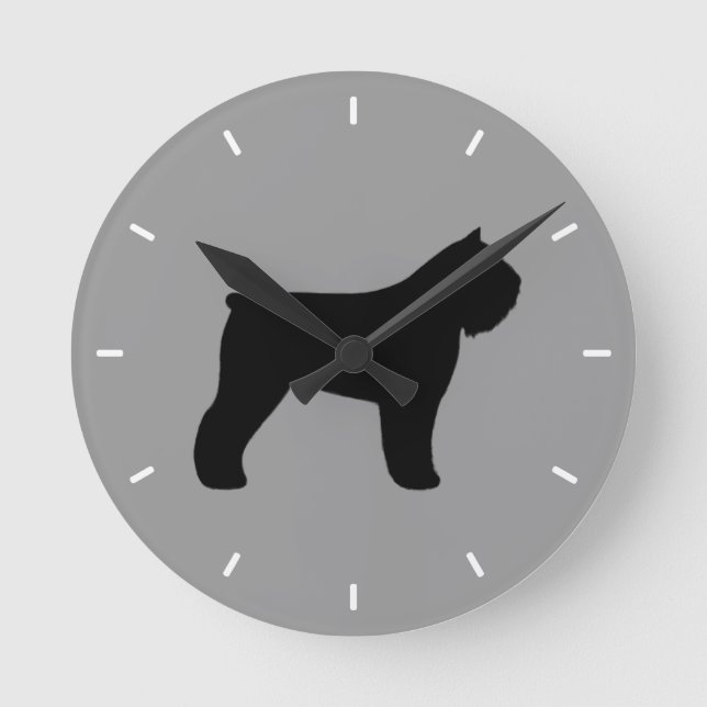 Horloge Ronde Bouvier des Flandres Silhouette (Recto)
