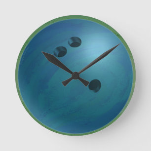 Horloge Ronde Bowling Ball Blue