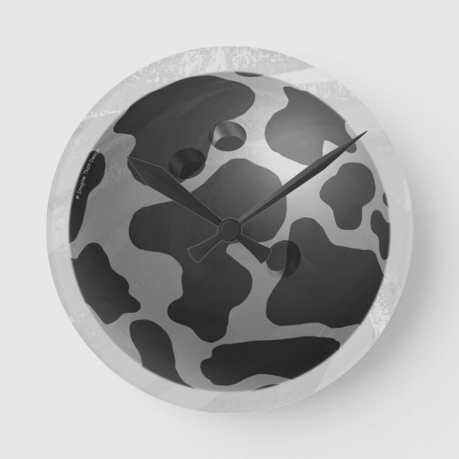 Horloge Ronde Bowling Ball Cow Grey (Recto)