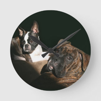 Horloge Ronde Boxes et Bostons : Awesome Twosome 2