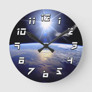 Horloge Ronde Bras robotisé de la navette spatiale en orbite ter