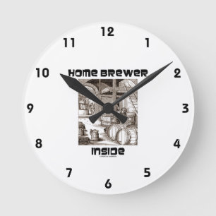 Horloge Ronde Brasseur amateur à l'intérieur (Gravure sur bois d