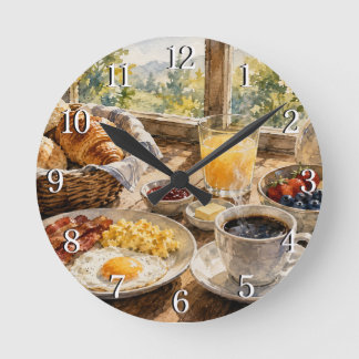 Horloge Ronde Breakfast Table Wall Clock — Cozy Kitchen Design