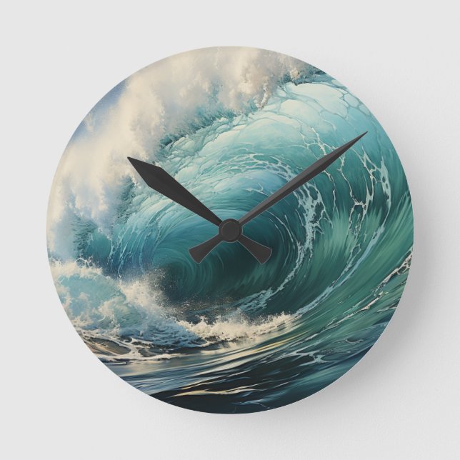 Horloge Ronde Breaking Surf thème de peinture (Recto)