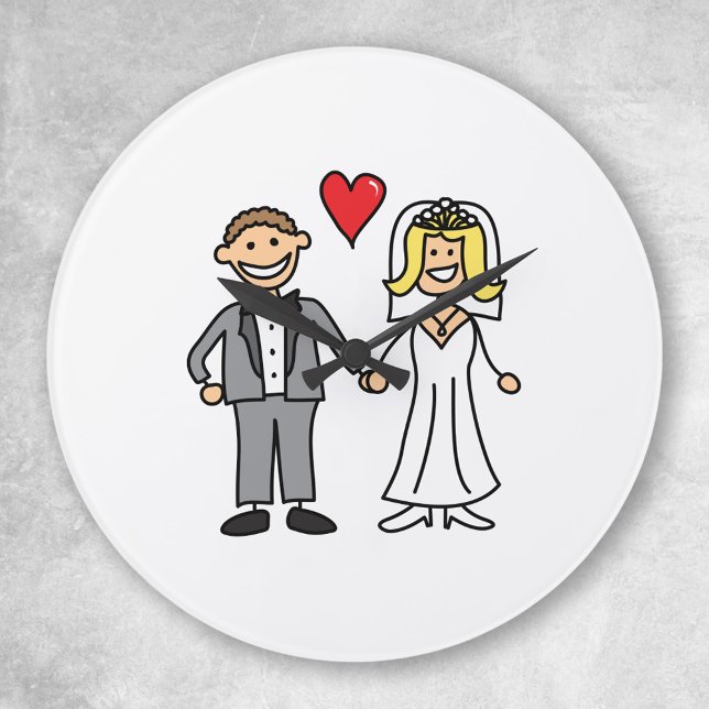 Horloge Ronde Bride and Groom (Créateur téléchargé)