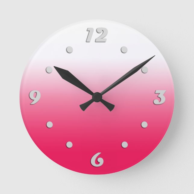Horloge Ronde Bright été rouge et blanc dégradé ombre (Recto)