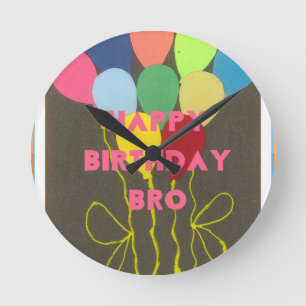 Horloge Ronde Bro Art d'anniversaire heureux