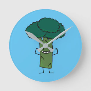 Horloge Ronde Brocoli fléchissant le légume heureux de vert de