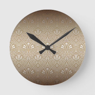 Horloge Ronde Bronze, or, nouveau d'art, art déco, cru,