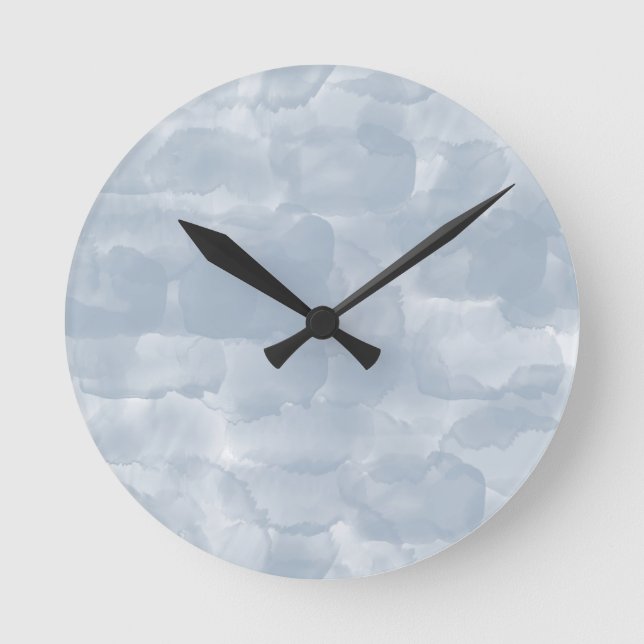 Horloge Ronde Brosse moderne couleur bleu foncé (Recto)