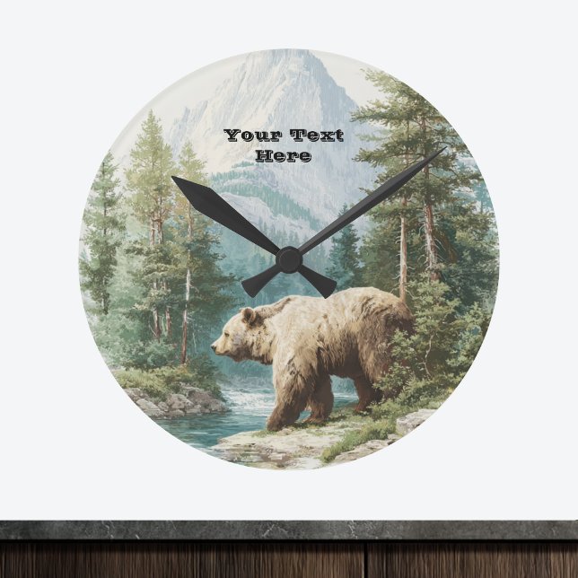 Horloge Ronde Brown Bear (Créateur téléchargé)