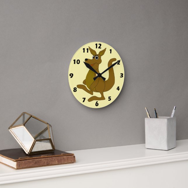 Horloge Ronde Brown Kangaroo Design (Bureau)