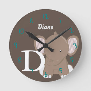 Horloge ronde Brown pour bébé personnalisée