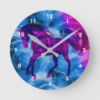 Brûlure Galloping Black Horse Animal Art