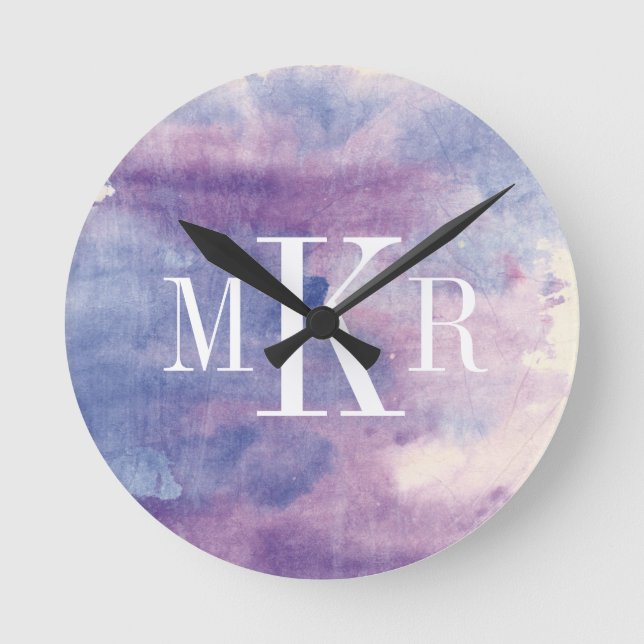 Horloge Ronde Brume pourpre II du monogramme | (Recto)