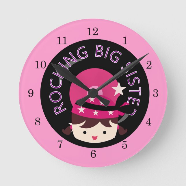 Horloge Ronde Brunette Rocking Big Sister (Recto)