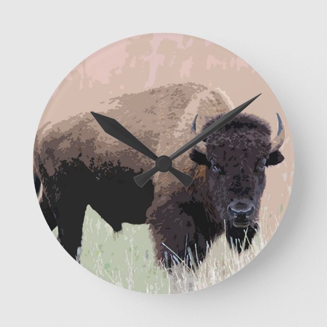 Horloge Ronde Buffle / Bison (Recto)