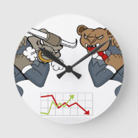 Bull Bear Battle Stock Market Cartoon