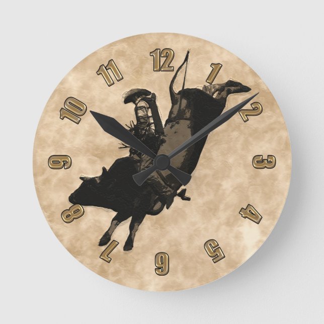 Horloge Ronde Bull Riding Hero- Rodeo Event (Recto)